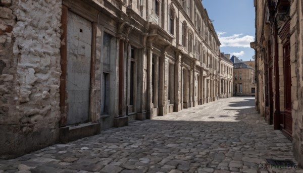 A street set against the backdrop of a breathtaking day