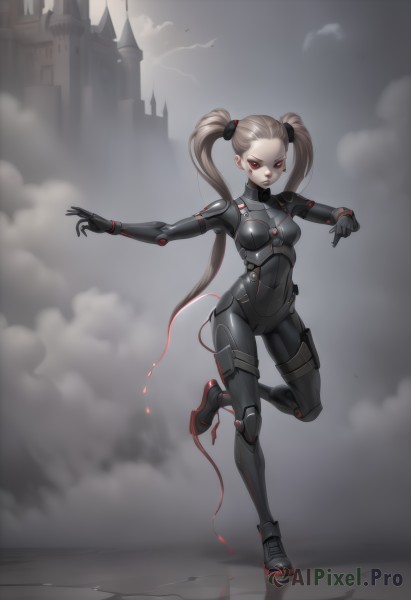 A stunning cyborg within a beautiful fog