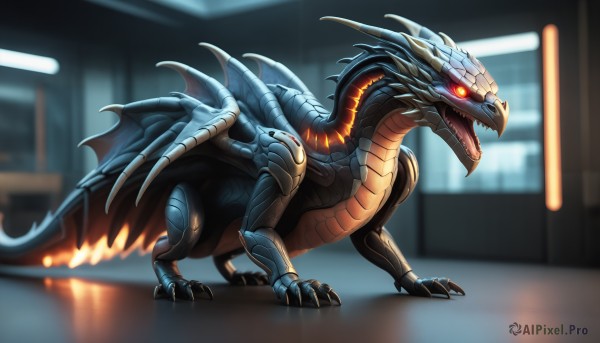 A glimpse of a monster in a picturesque dynamic scene