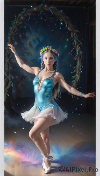 A striking dynamic scene featuring the elegance of a female