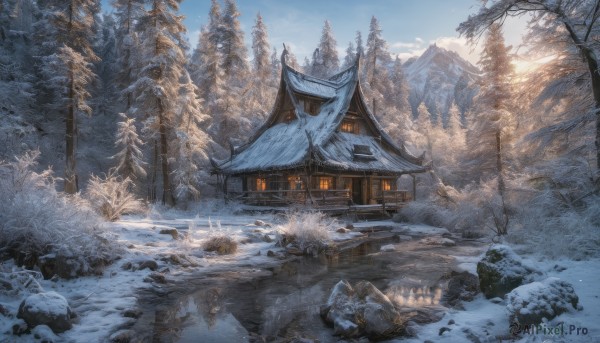 The wonder of a landscape in a picturesque snowy day