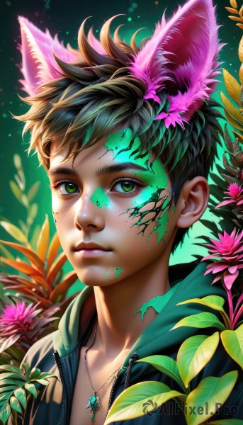 A peaceful dynamic scene with a male