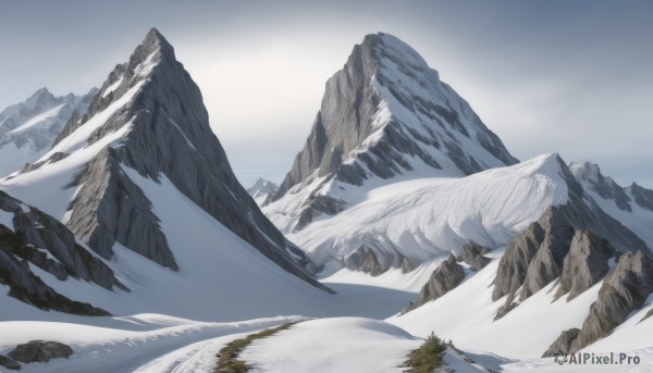 A stunning landscape within a lush snowy day