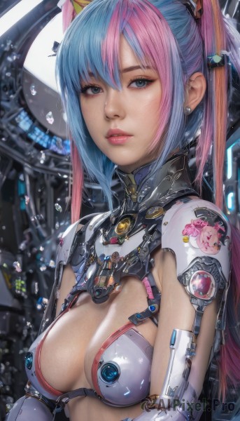 A cyborg in the heart of a majestic dynamic scene