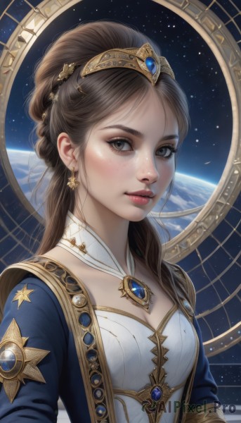 The serene presence of a female in a lush dynamic scene