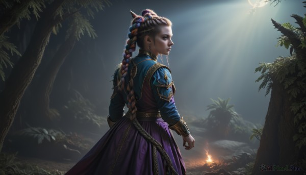 A magnificent female within fiery outdoors