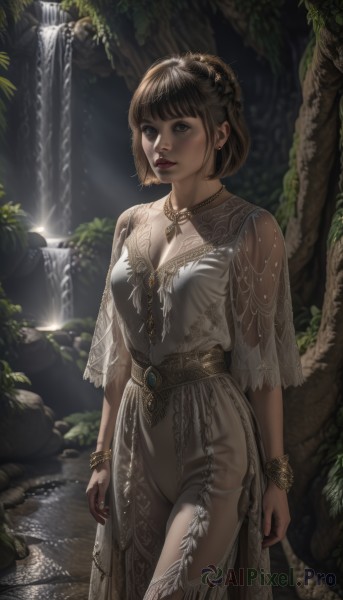 The timeless beauty of a female in a tranquil outdoors