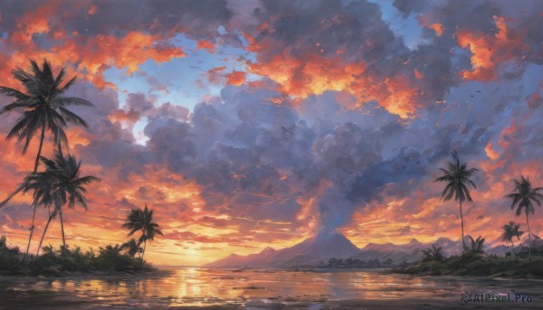 A calm sunset outdoors highlighting a unique subject