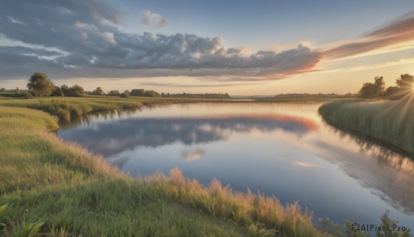 A stunning view of a landscape in sunset day