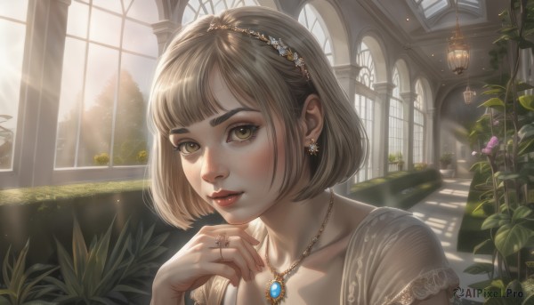 The timeless beauty of a female in a picturesque day