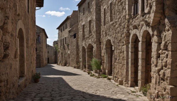 A unique view of a street in day