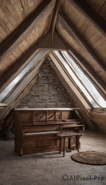 day,indoors,no humans,window,chair,table,sunlight,box,scenery,wooden floor,stairs,door,barrel,crate,wood,wooden chair,outdoors,signature,instrument,wall,ruins,piano,stone floor,grand piano