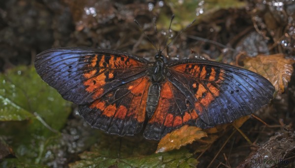 The wonder of a butterfly in a picturesque dynamic scene