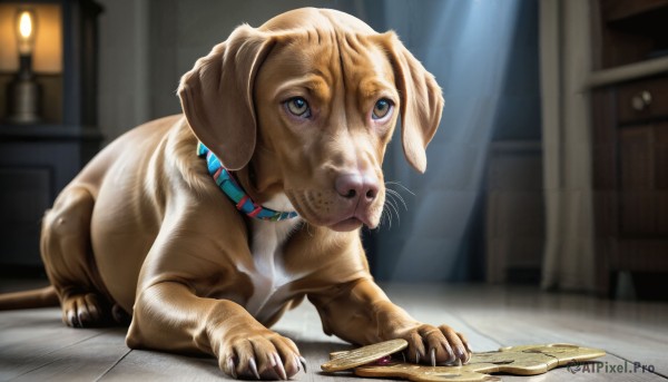 A unique view of a dog in dynamic scene