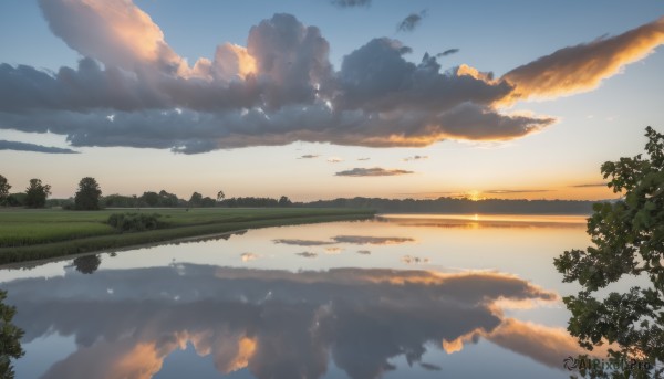 A landscape framed by the beauty of a lush sunset day