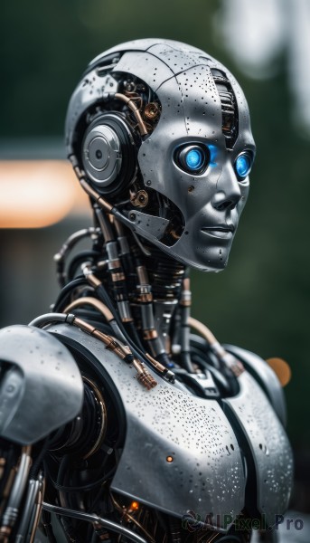 A cyborg in the heart of a majestic dynamic scene