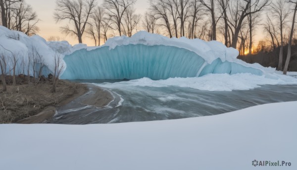 A landscape in a breathtaking snowy outdoors