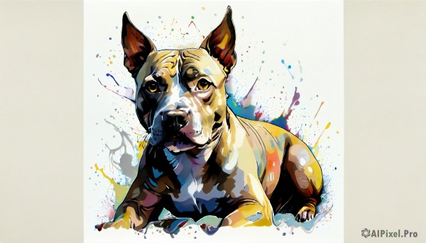 A dog in a breathtaking dynamic scene
