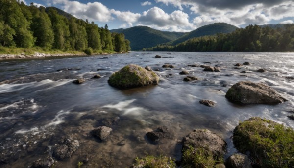 A dynamic view of a landscape in day