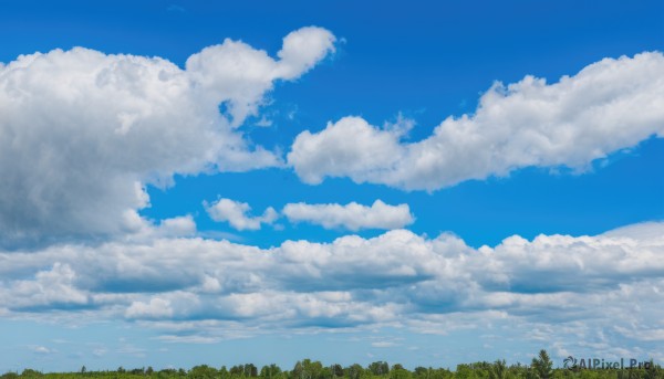 outdoors,sky,day,cloud,tree,blue sky,no humans,cloudy sky,grass,nature,scenery,forest,blue theme,cumulonimbus cloud