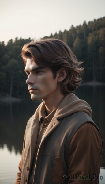 A stunning portrayal of a male in a lush outdoors