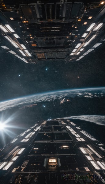 A spacecraft showcased in a vivid sunlight