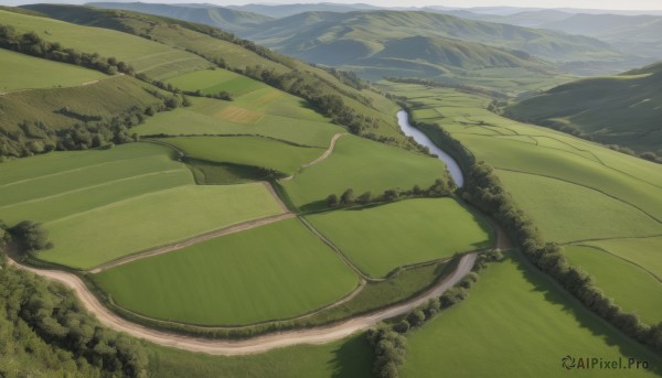 The serene presence of a landscape in a lush day