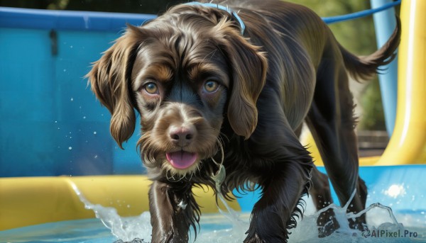 A dog showcased in a bold outdoors