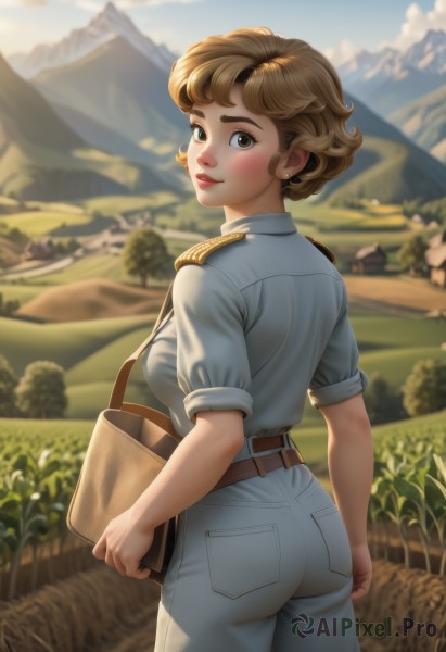 A female amidst a idyllic day