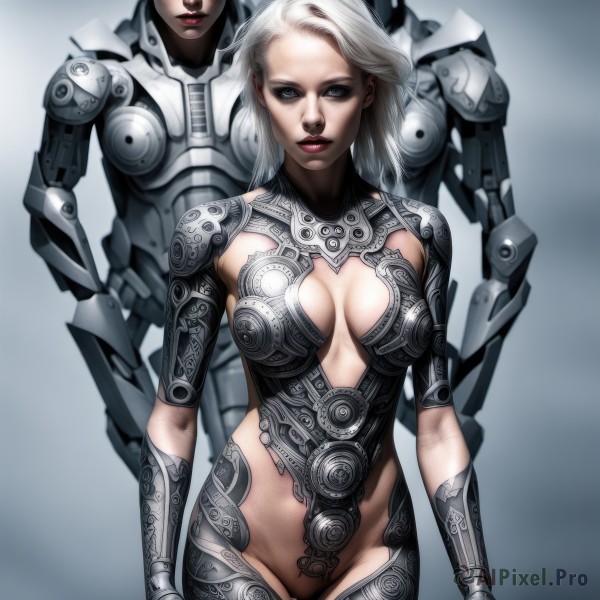 A peaceful dynamic scene with a cyborg