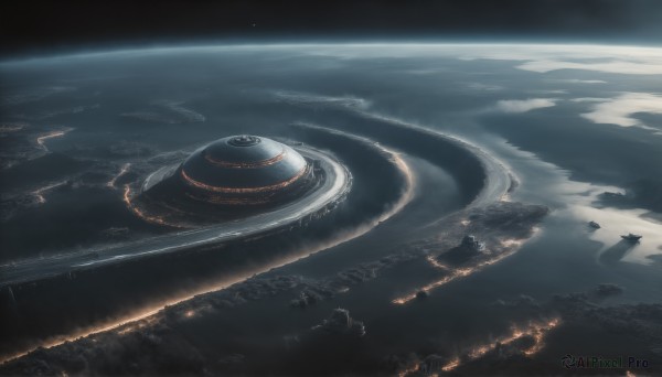 The charm of a spacecraft in a scenic outdoors