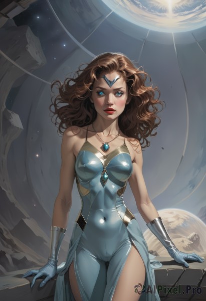 A female surrounded by a captivating rock