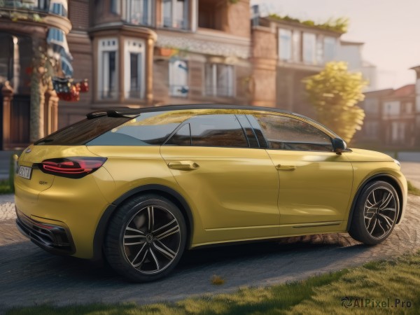 A motor vehicle portrayed in a refreshing day