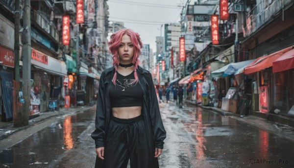 Image of a female in a beautiful rainy day
