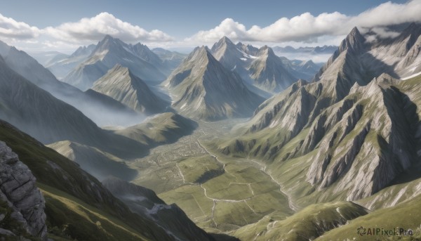 A landscape showcased in a vivid day
