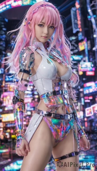 A stunning view of a cyborg in dynamic scene