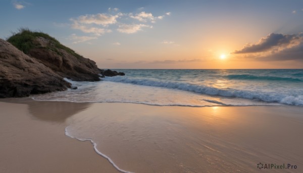 A stunning view of a landscape in sunset day