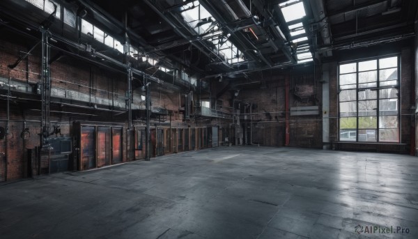 outdoors,day,indoors,no humans,window,sunlight,building,scenery,stairs,sign,door,train station,tiles,cable,tile floor