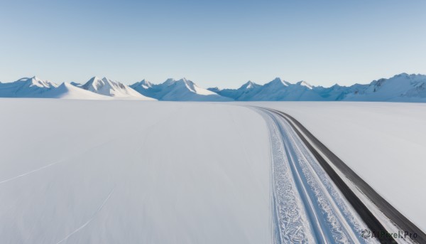 A breathtaking view of a landscape in snowy day