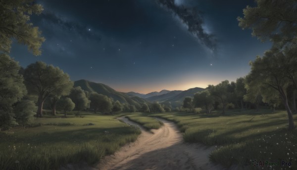 A stunning view of a landscape in sunset outdoors