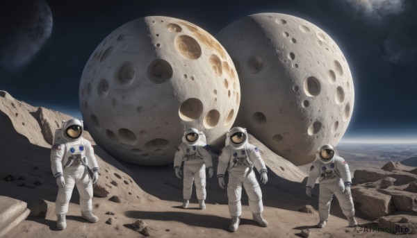 A dynamic view of a spacecraft in rock