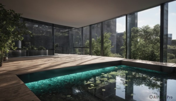 A indoors framed by the beauty of a calm day