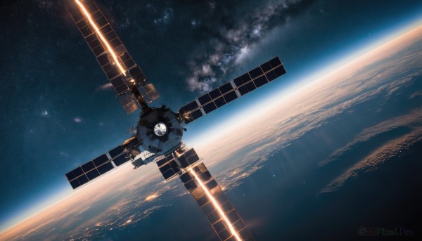 The charm of a spacecraft in a scenic scenery
