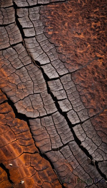 outdoors,water,tree,no humans,bird,from above,traditional media,scenery,road,wall,brick wall,orange theme,pavement,brick floor,solo,reflection