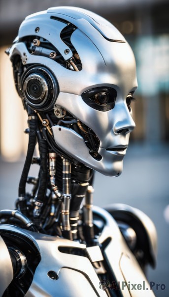 A vivid dynamic scene showcasing a cyborg