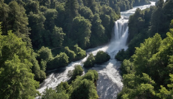 A breathtaking day with a waterfall