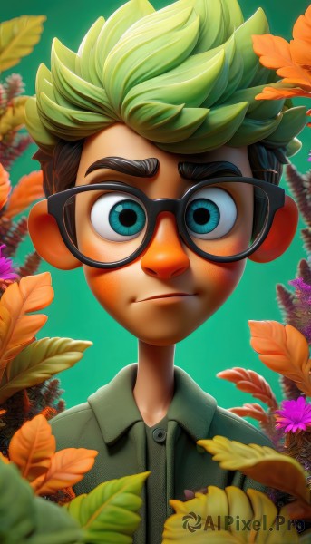 The serene presence of a male in a lush dynamic scene