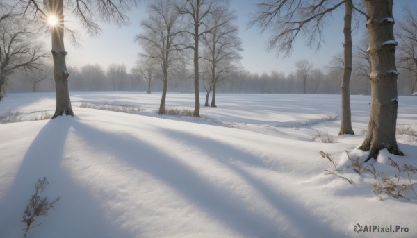 Image of a landscape in a beautiful snowy day