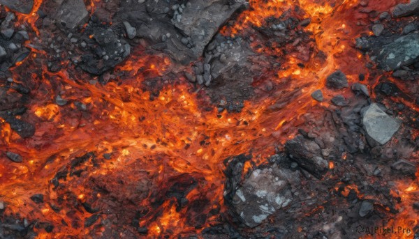 The serene presence of a unique subject in a breathtaking fiery outdoors