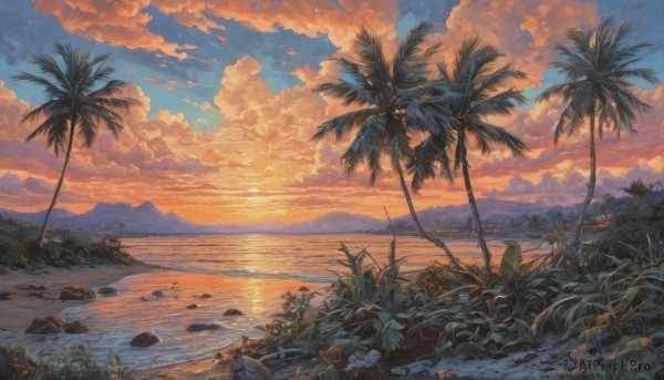 A stunning view of a landscape in sunset day